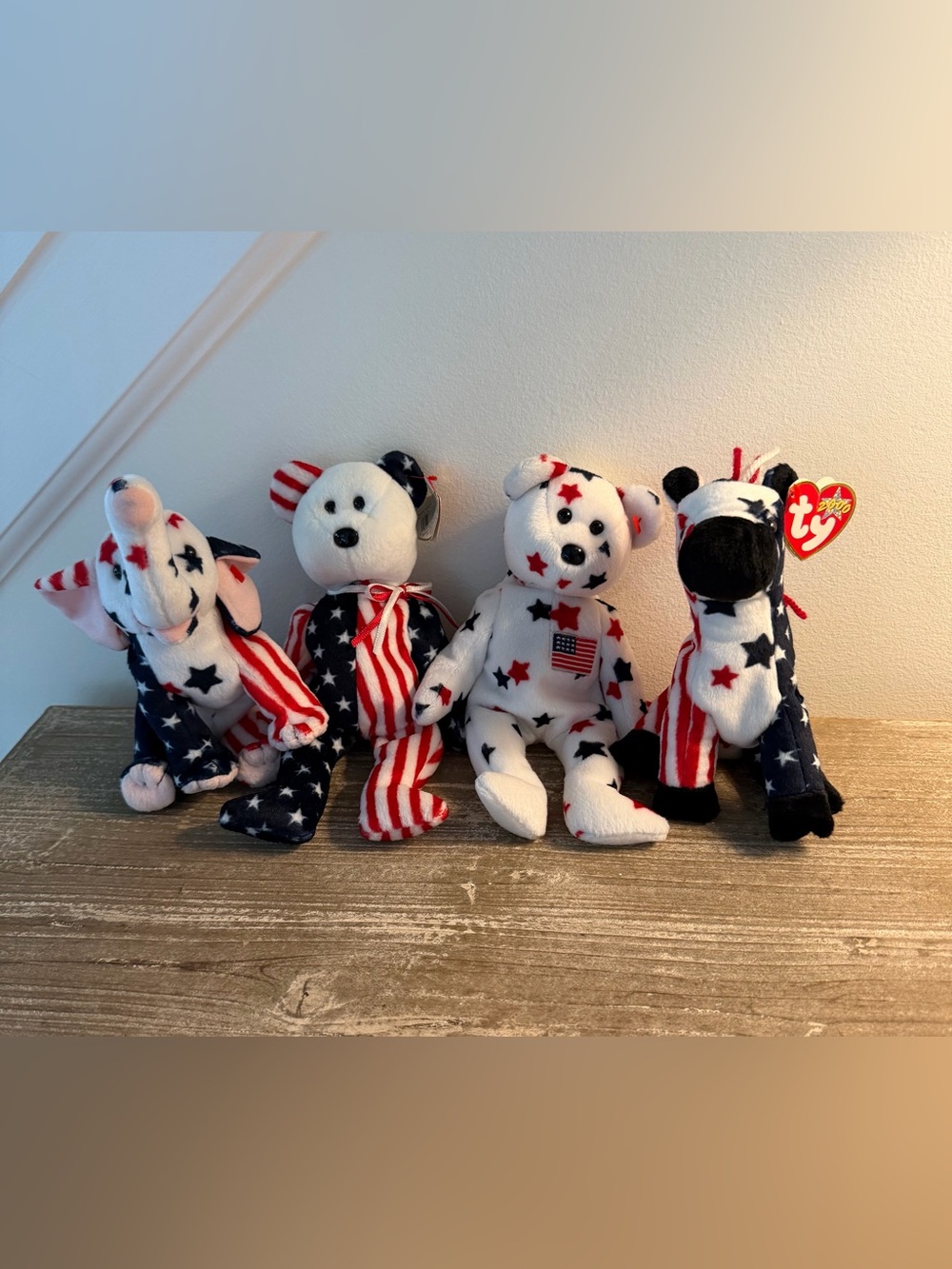 TY Beanie Baby Lot of 4 Patriotic